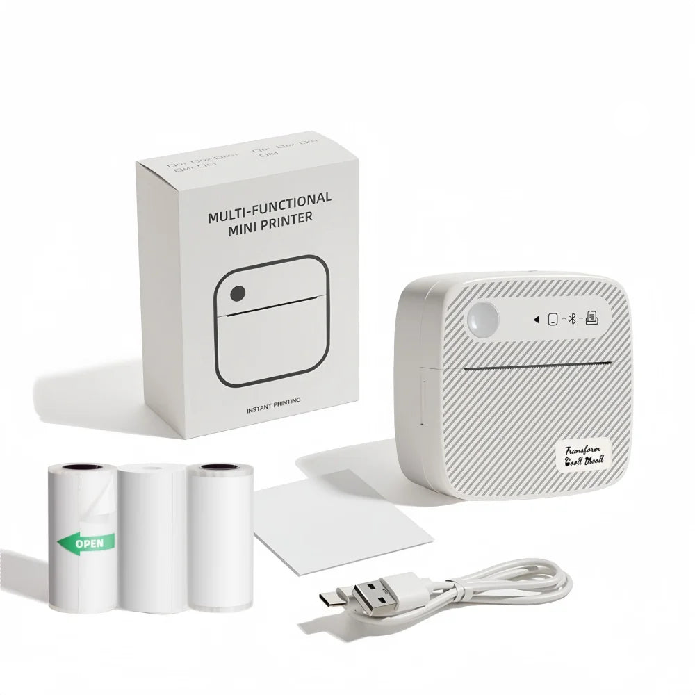 Mini Stampanti Portatili Senza Fili Bluetooth Senza Inchiostro Creatore Adesivi Stampante 3 Rotoli - IN POWER SMARTECH