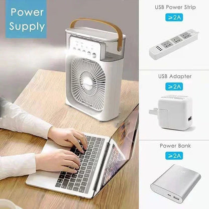 Condizionatore Ventilazione Luce Notturna LED 7 Colori Potenza 10W USB/C Capacità 600ml Aria Fredda Elettrodomestici Casa - POWER SMARTECH