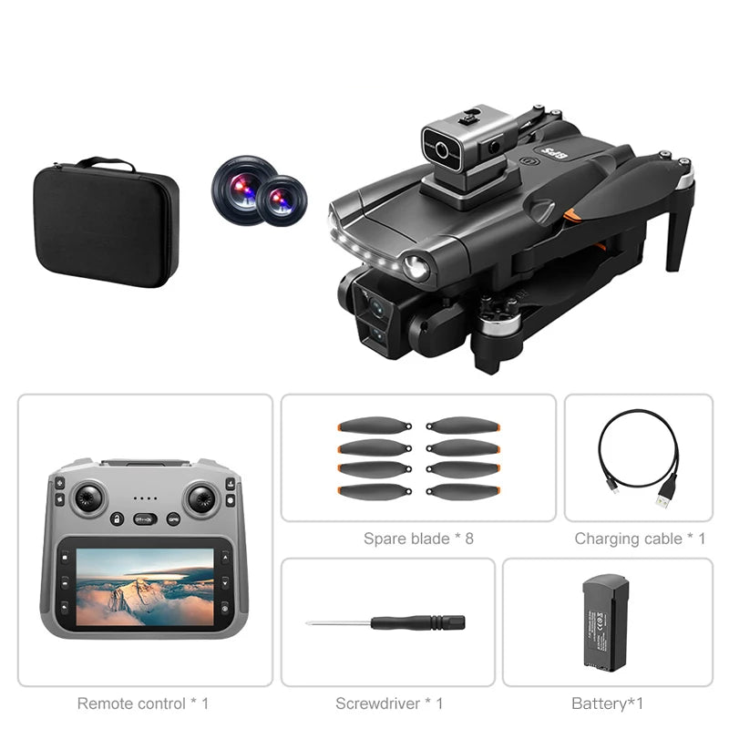 Drone Colore Nero 8K  Alta Qualità Risoluzione Ricarica USB Domotica Intelligente Esterno