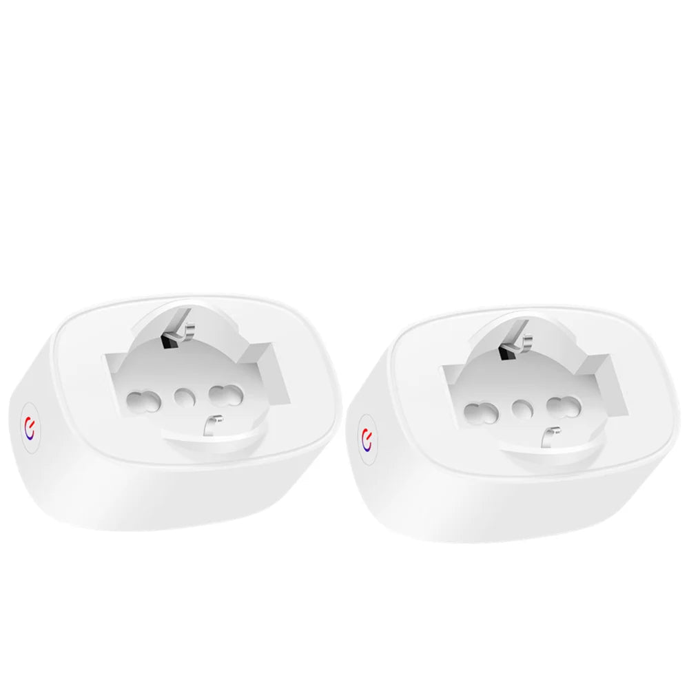 Presa WiFi Monitor Alimentazione APP Controllo Vocale 2Pezzi Spina EU