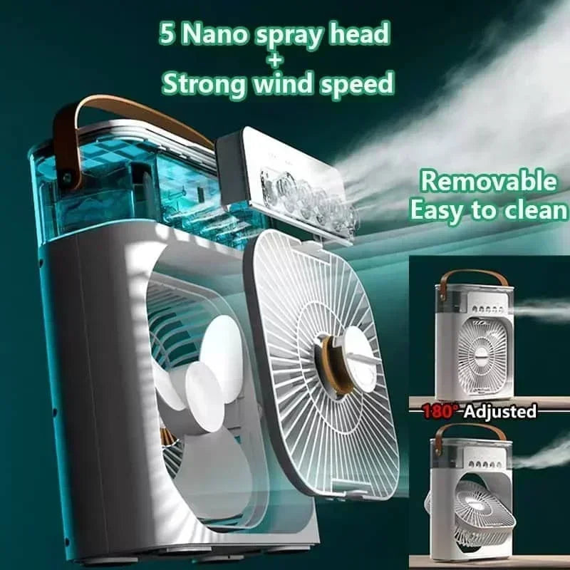 Condizionatore Ventilazione Luce Notturna LED 7 Colori Potenza 10W USB/C Capacità 600ml Aria Fredda Elettrodomestici Casa - POWER SMARTECH