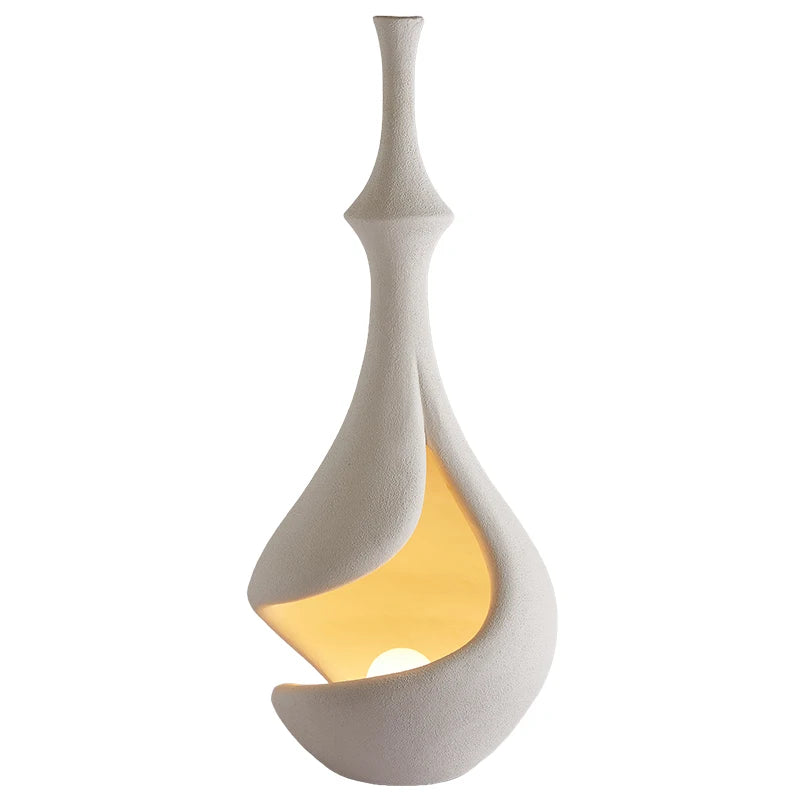 Lampada Salotto Pavimento Stilosa Bianca Particolare Poliestere Leggera Estetica Pratica