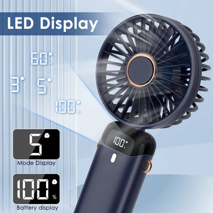 Ventilatore Portatile Elettronico USB Ricaricabile Display Digitale 5 Velocità Ventilazione Diversi Colori Elettrodomestici Climatizzazione - POWER SMARTECH