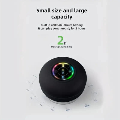 Bluetooth speaker, portable and waterproof with suction cup, compact bathroom speaker - POWER SMARTECH