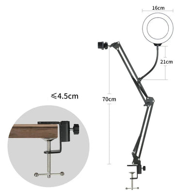 Treppiedi Foto Video Ring Light 3 Modalità Illuminazione Calda Fredda Neutra Asta Allungabile Rotazione 360° Alluminio Accessori - IN POWER SMARTECH