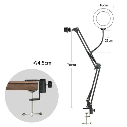 Treppiedi Foto Video Ring Light 3 Modalità Illuminazione Calda Fredda Neutra Asta Allungabile Rotazione 360° Alluminio Accessori - IN POWER SMARTECH