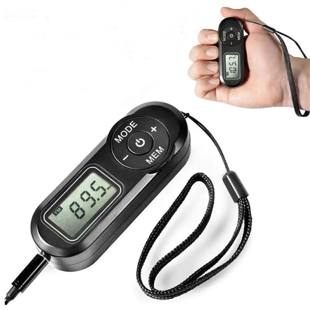 Radio Tascabile Nera Cuffie Incluse Portatile Piccole Dimensioni Batterie Display Accessori Elettronica Audio - POWER SMARTECH