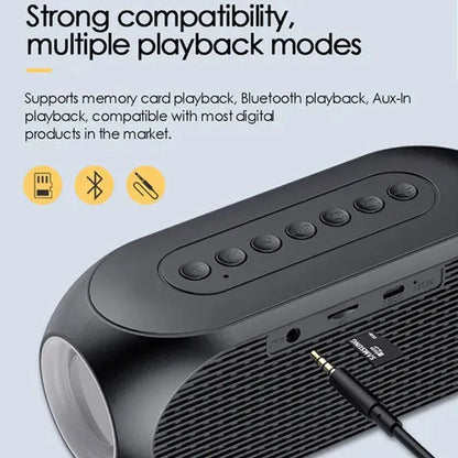 Radio FM Sveglia Portatile Luci LED Altoparlante Bluetooth Connessione 10m Ricarica Accessori Audio - POWER SMARTECH