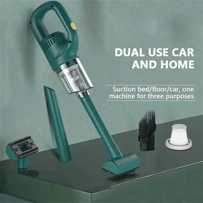 Aspirapolvere Senza Fili Ricaricabile Piccole Dimensioni Diverse Testine Nero Verde 120W Elettrodomestici Casa Pulizia - POWER SMARTECH