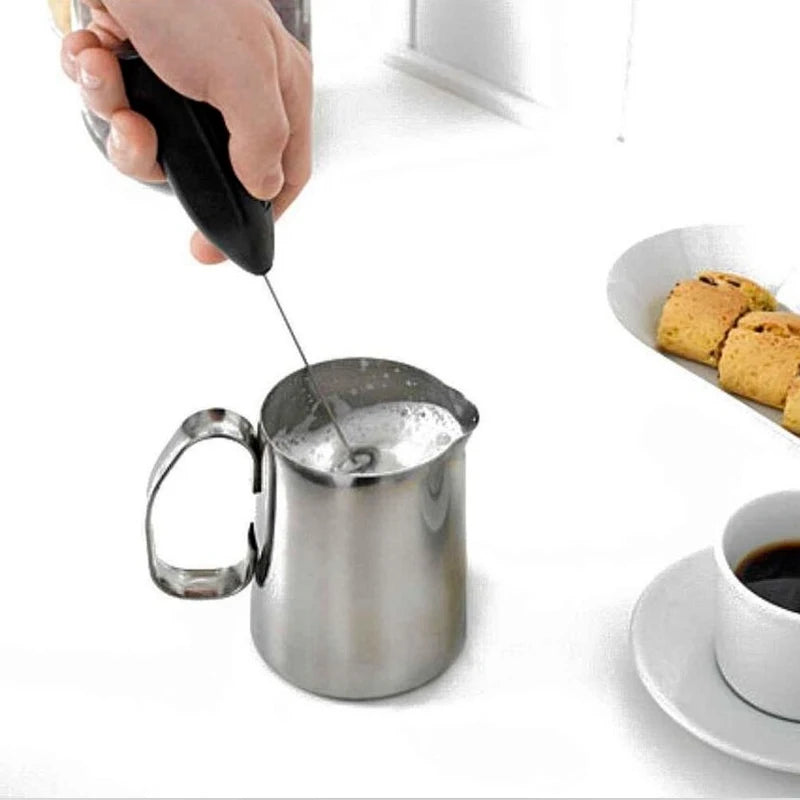 Mini Frullatore Elettrico Batterie AA Acciaio Inossidabile ABS 10cm Bianco Nero Elettrodomestici Casa Cucina Cibo - POWER SMARTECH