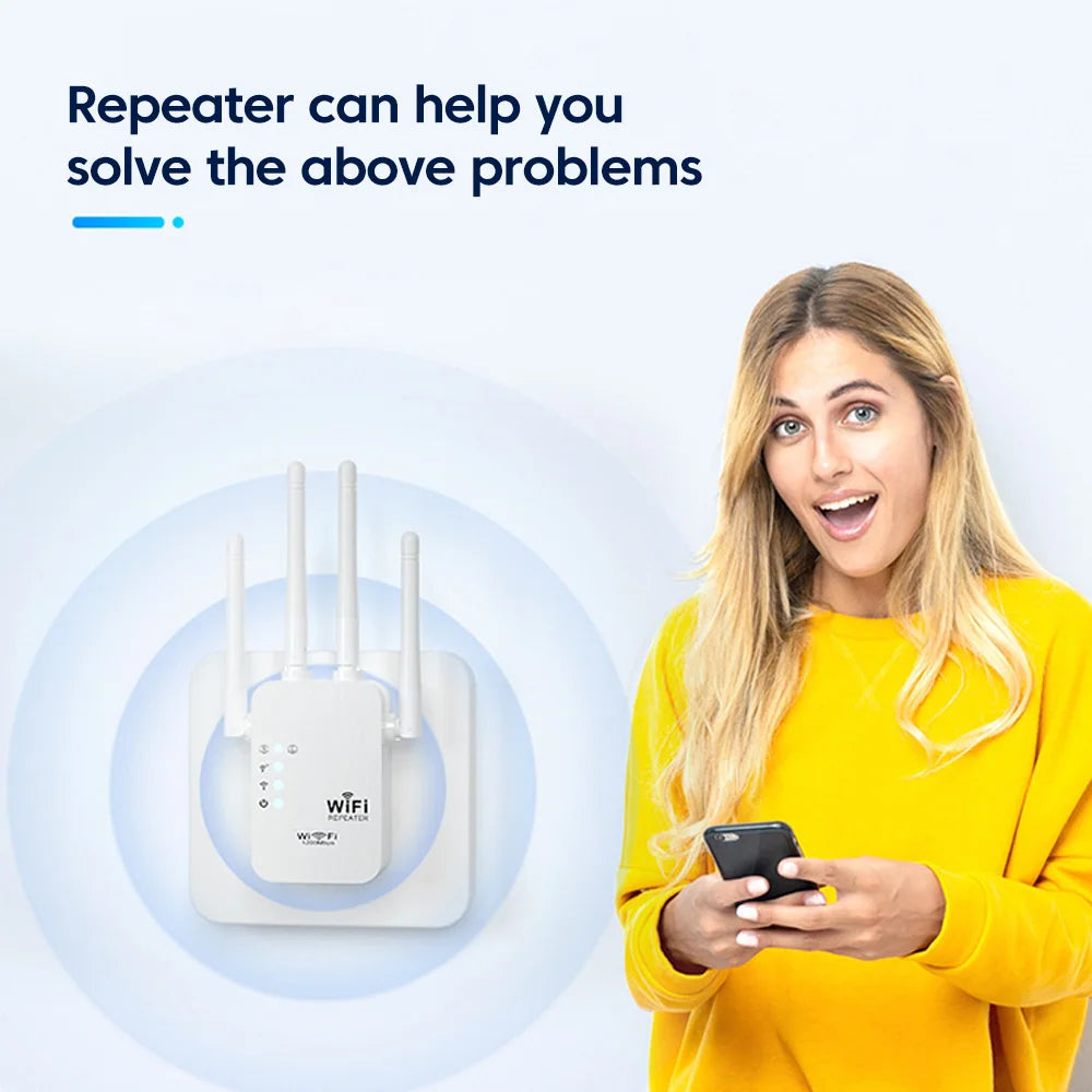Ripetitore Wifi Amplificatore Segnale Spina EU/USA Velocità Trasmissione 300Mbps Rete Connettività Elettronica - POWER SMARTECH