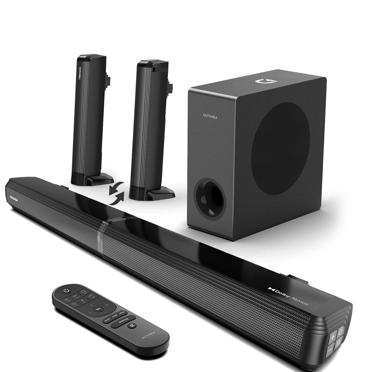 Soundbar Cassa Altoparlante Musica Audio Video TV Cellulare Bluetooth Cavo USB HDMI AUX Compatibile Dispositivi Elettronici Telecomando Set Montaggio Parete - IN POWER SMARTECH