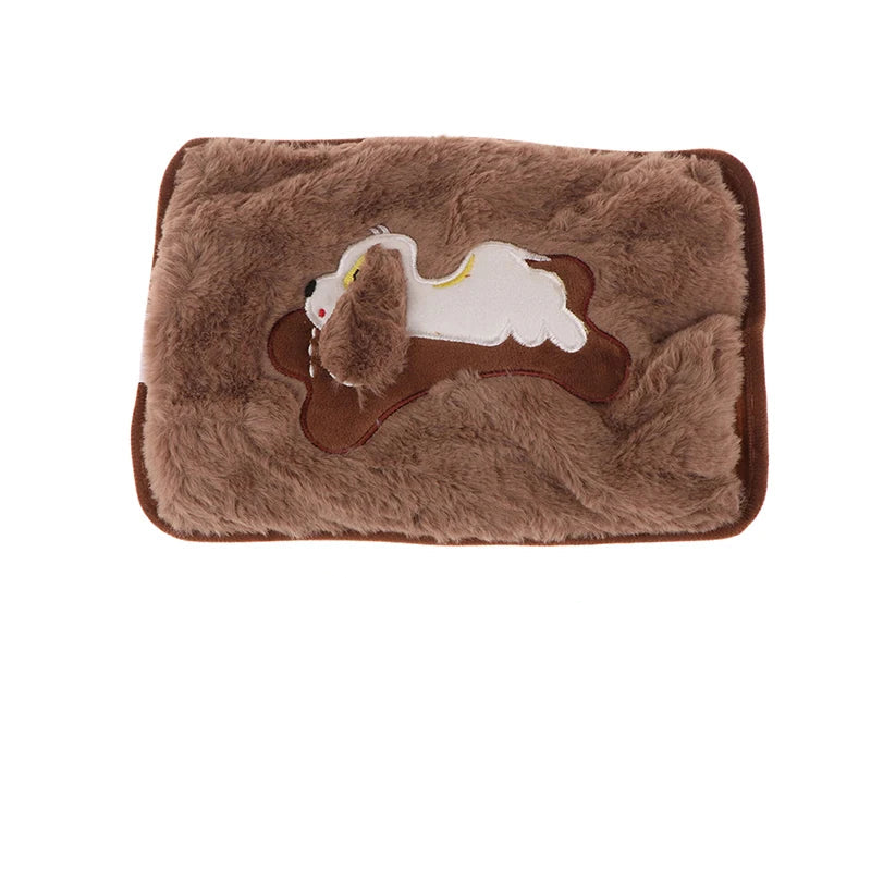 Borsa Acqua Termica Colore Marrone Peluche Flanella Acqua Calda Elettrica