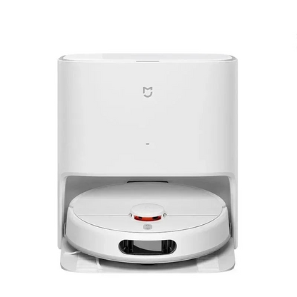 Robot Pulizia Colore Bianco Base Ricarica Due Serbatoi Casa Smart Aspirapolvere