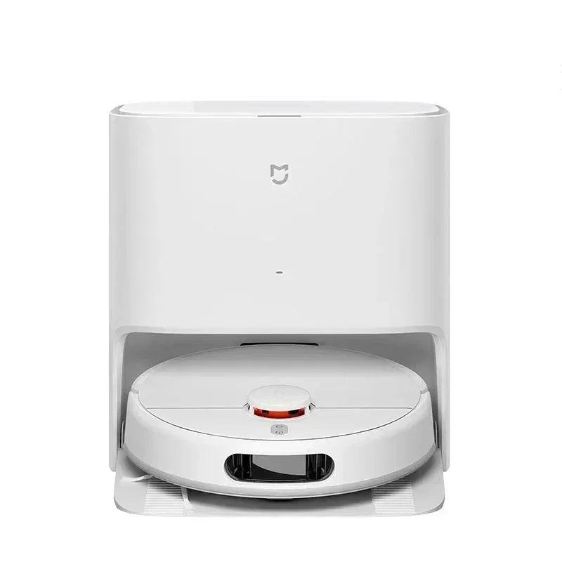 Robot Pulizia Colore Bianco Base Ricarica Due Serbatoi Casa Smart Aspirapolvere