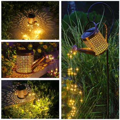 Innaffiatoio Luce Decorativa Giardino Ricaricabile Solare Bronzo Ferro 80cm LED - POWER SMARTECH