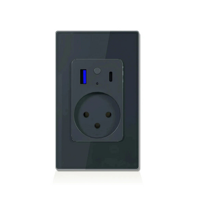Presa Wifi Presa Muro USB 30W Spina EU Pannello Vetro Controllo Vocale