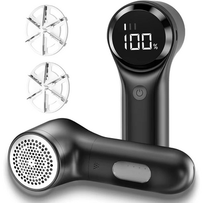 Rimuovi Pelucchi Elettrodomestici Ricaricabile Display LED Colore Nero 2 Ricambi