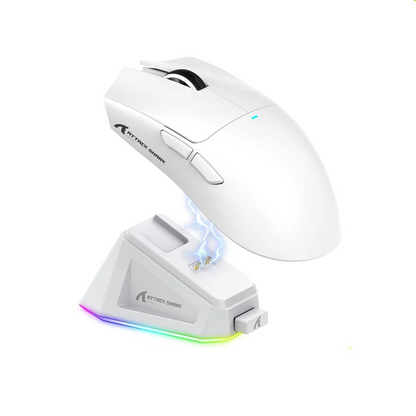 Accessori Gaming Mouse Colore Bianco Dock Ricarica Wireless Ricaricabile Magnetico