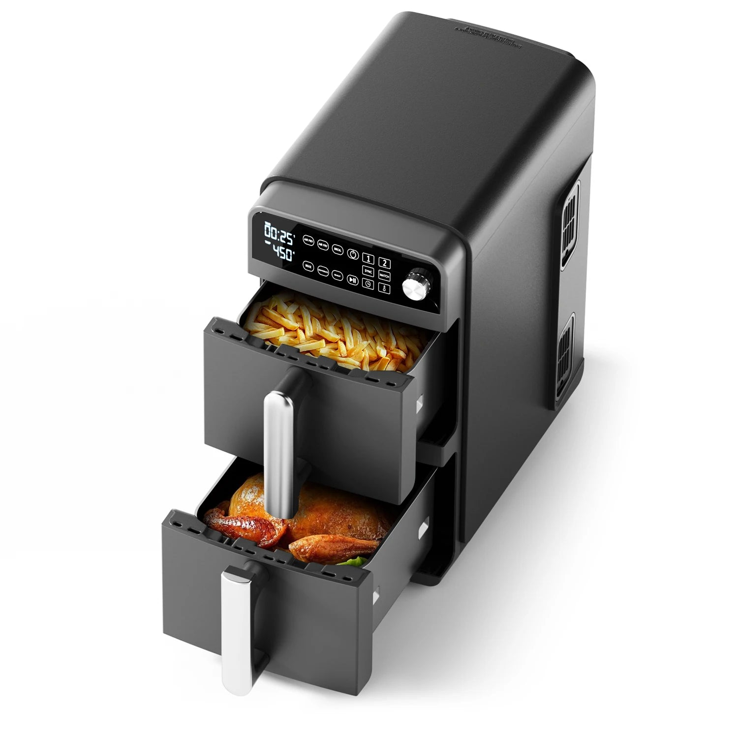 Friggitrice Aria 9 Litri Colore Nero 2 Piani Cestelli Controllo Touch Screen 6 Funzionalità