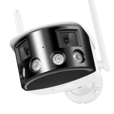 Telecamera Panoramica Doppio Obiettivo WIFI 4K 8MP 180 ° Ampio Angolo Visione Audio Sorveglianza Sicurezza