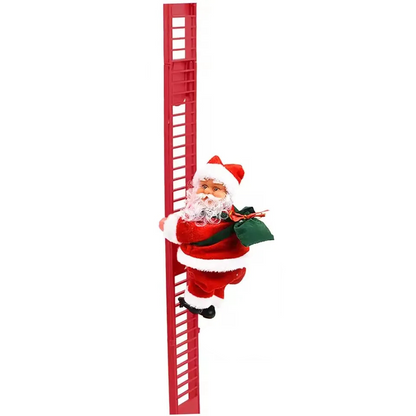 Decorazione Natalizia Scala Elettrica Babbo Natale Automatico Arrampicata