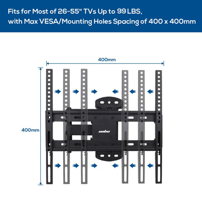 Supporto TV Capacità Carico Massima 30kg Compatibile Fino 55'' Pollici Distanziamento Regolabile Muro Acciaio Laminato - POWER SMARTECH