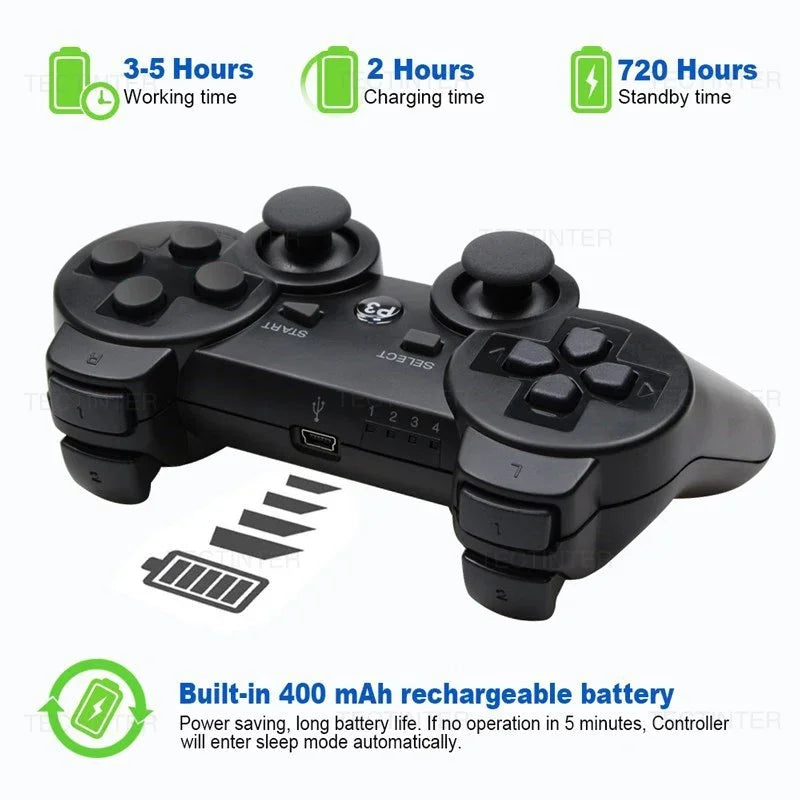 Joystick Console Videogiochi Compatibile Playstation 2/3 Wireless Impugnatura Comoda Antiscivolo Gaming - IN POWER SMARTECH