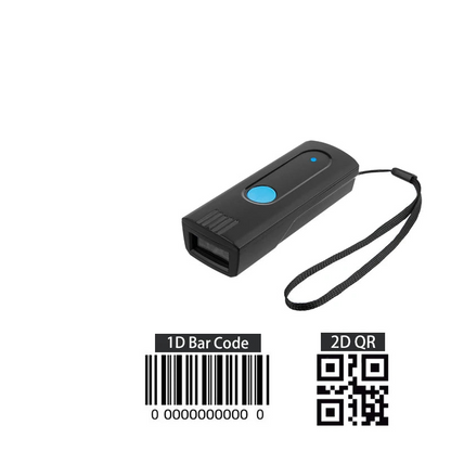 Mini Scanner Lettore Codice Barre QR Code Bluetooth Colore Nero