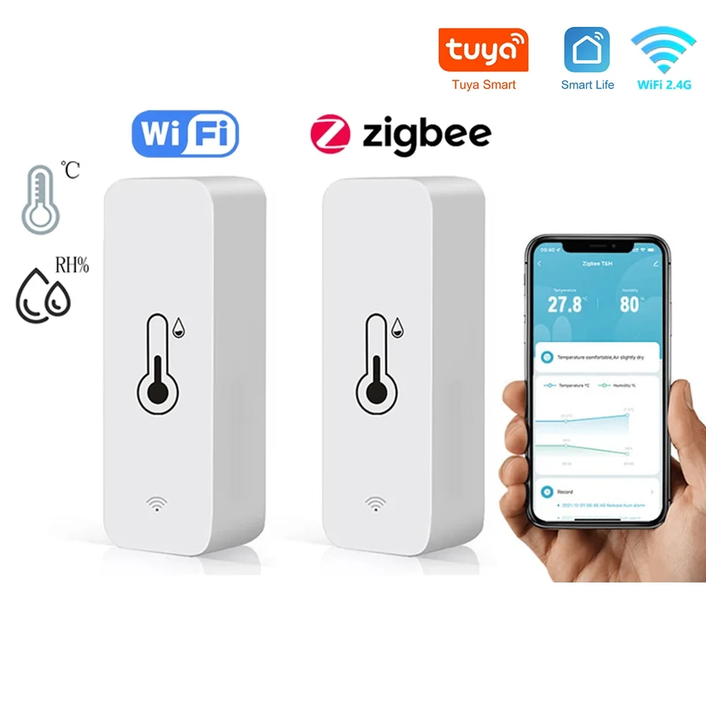 Sensore Temperatura Rilevamento Umidità Gradi -20°/60° Allarme WiFi APP Controllo Remoto Domotica Elettronica Intelligente - POWER SMARTECH