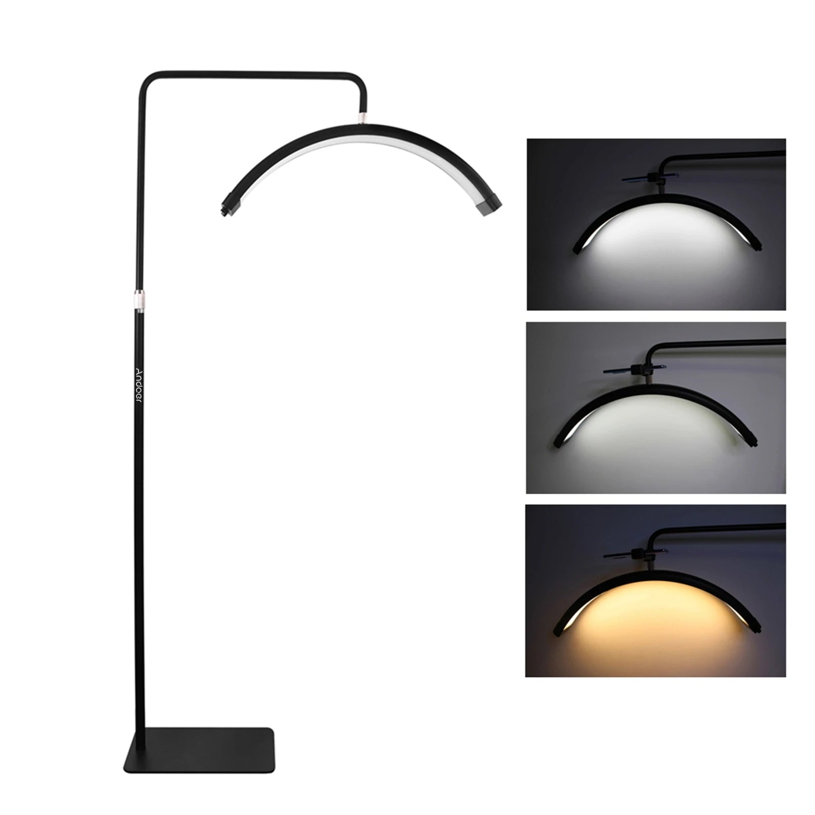 Luce LED Pavimento  36 W Forma Mezzaluna 3200 K-5600 K Supporto Metallo Telecomando