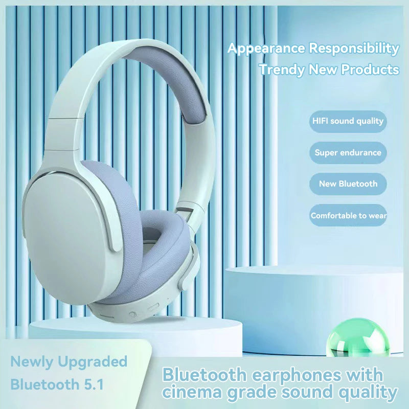 Cuffie Padiglione Bluetooth Senza Filo Colori Pastello Micro USB Ricaricabili Microfono Musica Chiamate Accessori Audio Elettronica - POWER SMARTECH