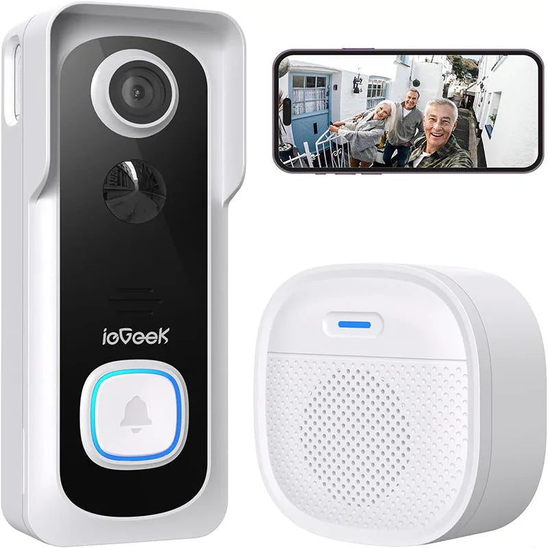 Videocitofono Wireless Campanello Telecamera Campanello HD 2K Sicurezza Intelligente Messaggio Vocale