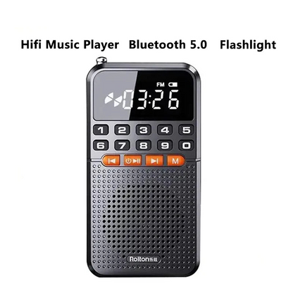 Radio Portatile FM/AM Bluetooth 5.0 Torcia LED Mini Tascabile Comoda Audio Accessori Elettronici - IN POWER SMARTECH