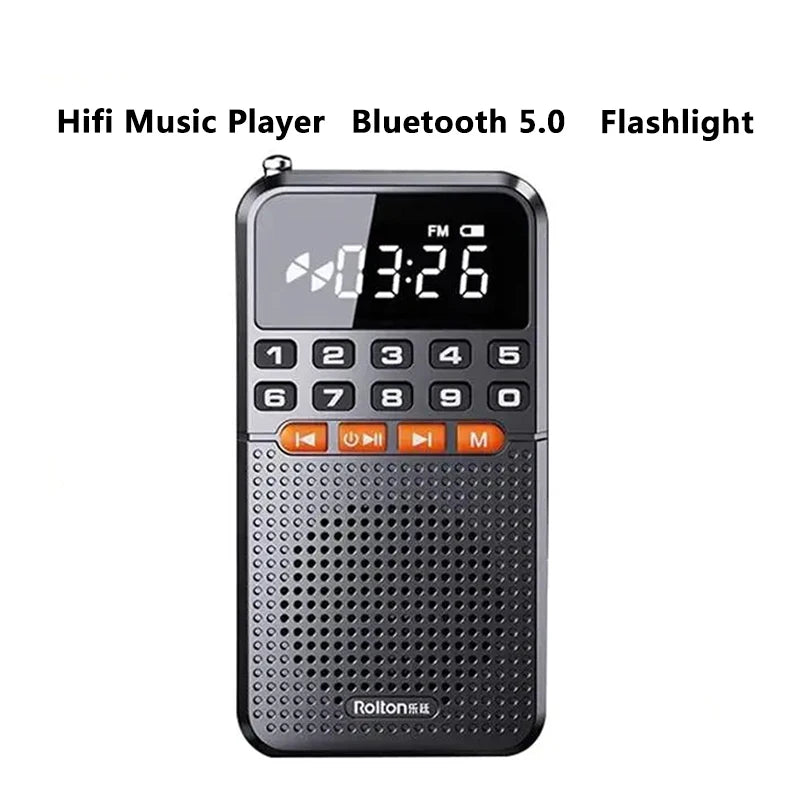 Radio Portatile FM/AM Bluetooth 5.0 Torcia LED Mini Tascabile Comoda Audio Accessori Elettronici - IN POWER SMARTECH