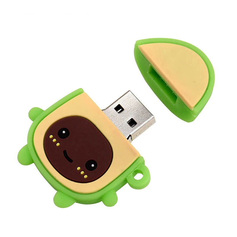 Chiavetta USB Velocità Lettura Scrittura Materiale Silicone Avocado Simpatico Diverse Capacità 4/8/16/32/64/128GB Pendrive - POWER SMARTECH