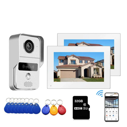 Videocifotono Chiavi Sblocco Apertura Porta 7 Pollici Touch Controllo Remoto Risoluzione 1080P Sicurezza Protezione - POWER SMARTECH