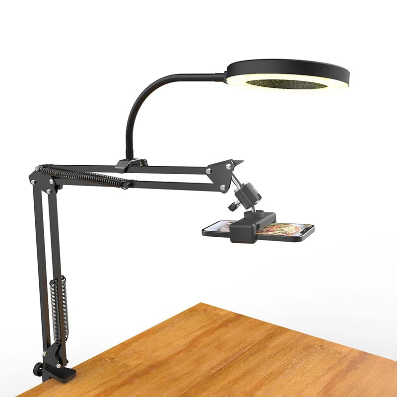Treppiedi Foto Video Ring Light 3 Modalità Illuminazione Calda Fredda Neutra Asta Allungabile Rotazione 360° Alluminio Accessori - IN POWER SMARTECH