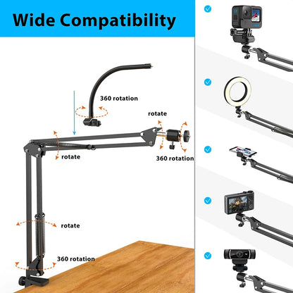 Treppiedi Foto Video Ring Light 3 Modalità Illuminazione Calda Fredda Neutra Asta Allungabile Rotazione 360° Alluminio Accessori - IN POWER SMARTECH
