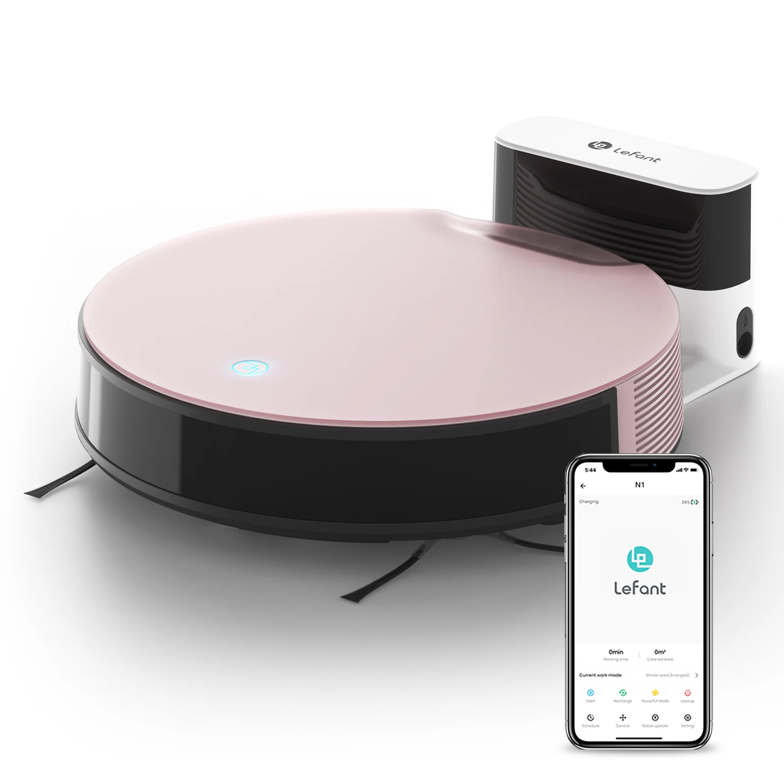Robot Pulizia Colore Bianco Rosa 4 Modalità Pulizia Diversi Colori Elettrodomestici Casa