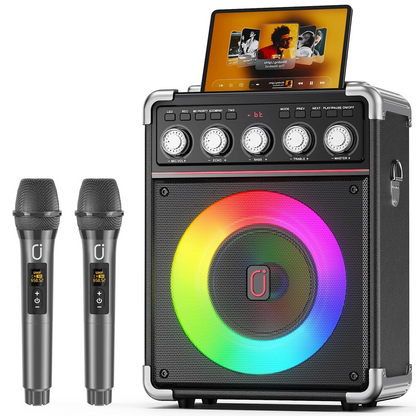 Cassa Bluetooth 2 Microfoni Inclusi Materiale Resistente Cavo Accessori Karaoke