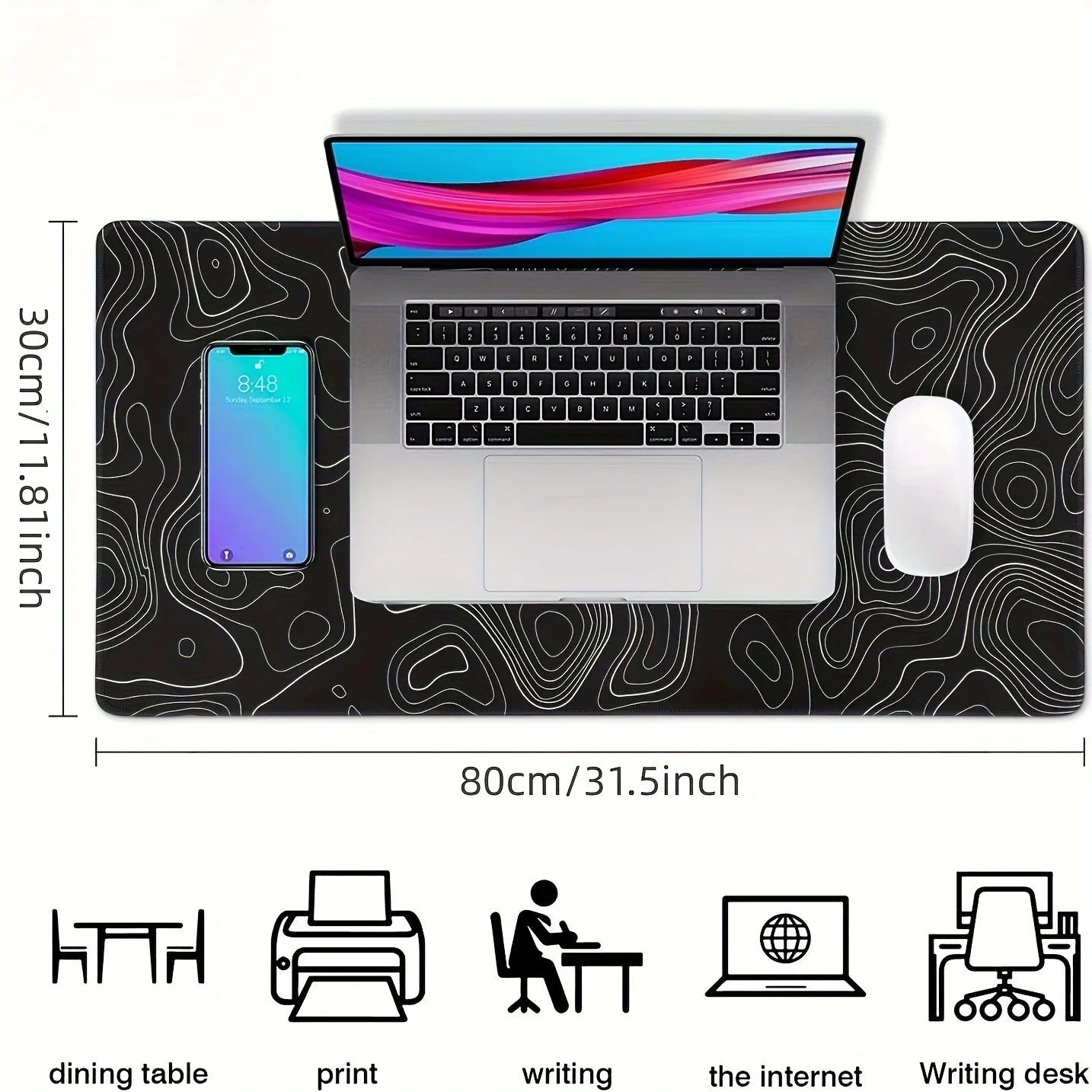 Tappetino Mouse Gaming Diverse Dimensioni Antiscivolo Bianco Nero Aderente Accessori Gaming Console Videogiochi Computer - POWER SMARTECH