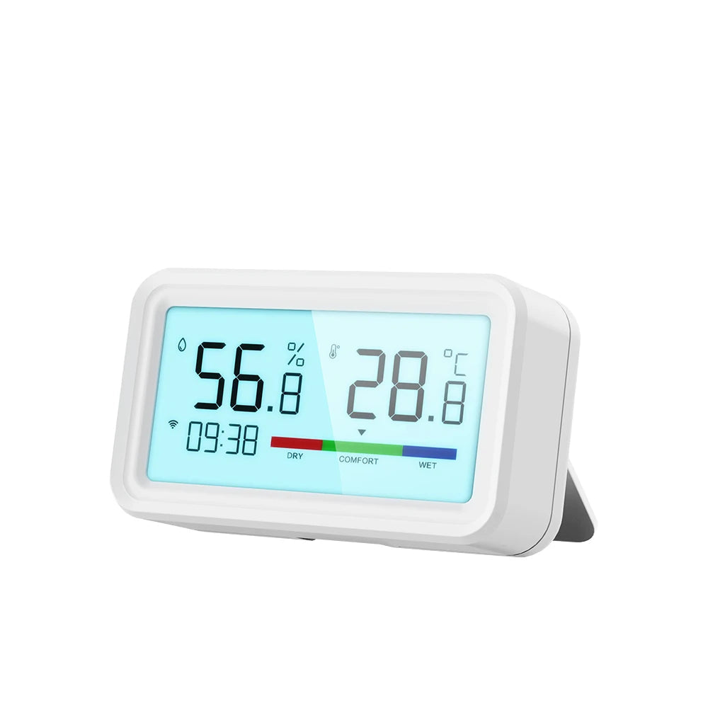 Sensore Umidità Temperatura WiFi Display Retroilluminato Termometro Igrometro Smart Comando Vocale