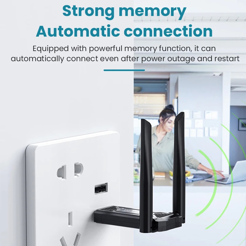 Chiavetta USB Ripetitore WiFi Velocità 300Mbps Aria Copertura 100m Due Antenne Piccole Dimensioni - POWER SMARTECH
