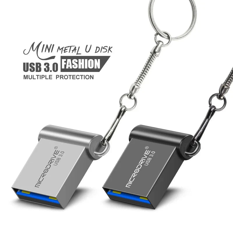 Chiavetta USB 16/32/64/128GB Velocità Rapida Metallo Archiviazione Pendrive Nero Argento Mini Rete Connettività - POWER SMARTECH