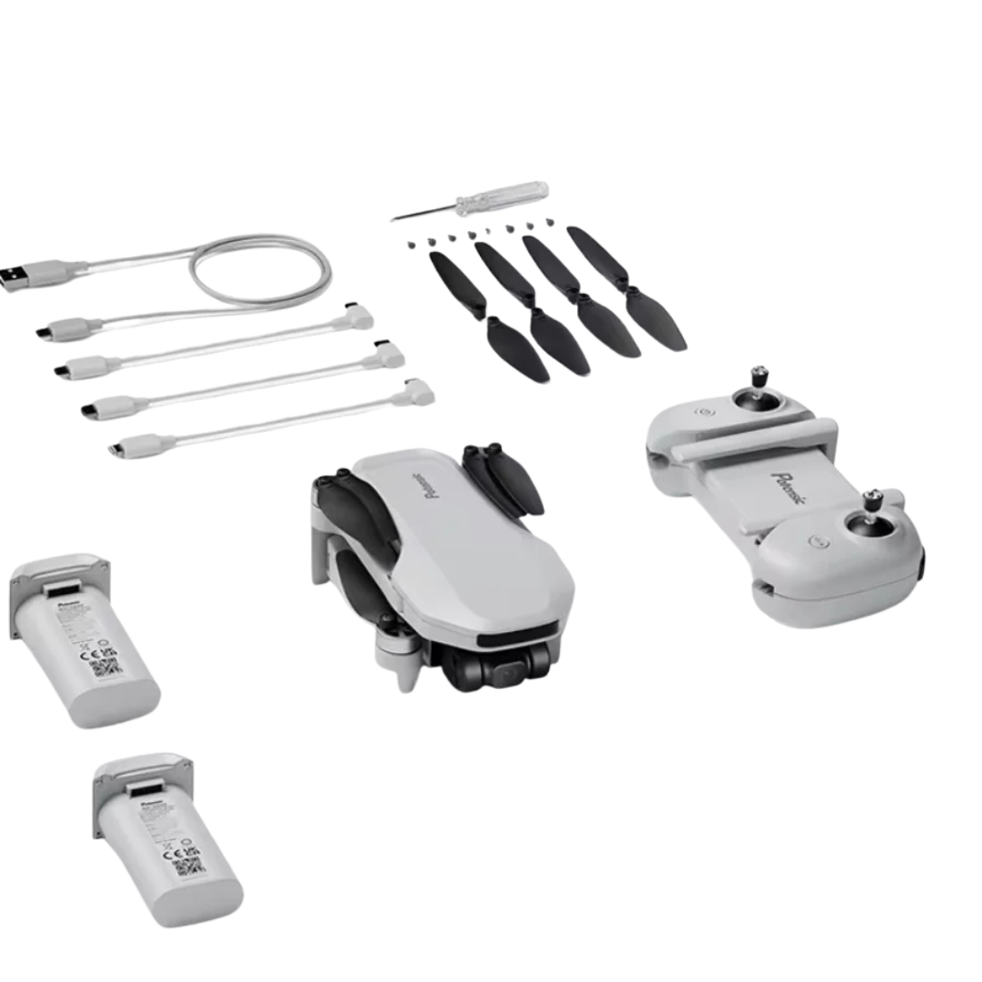 Drone 4K Portata Massima 4km Telecamera Campo Visivo 118° Colore Bianco 2 Batterie