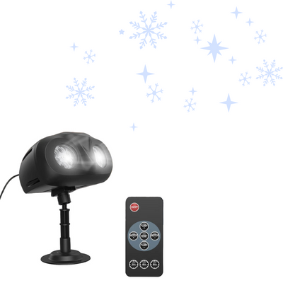 Luce Natalizia Proiettore Fiocchi Di Neve Rotazione 360° Esterno Interno Luce Fredda