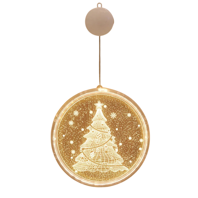 Decorazioni Luci Natalizie Ventosa LED Batterie Plastica Diverse Fantasie
