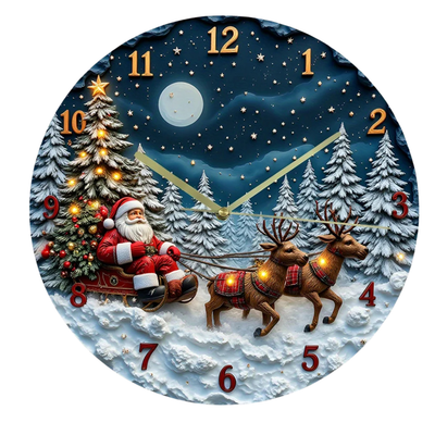 Orologio Silenzioso Disegno 2D Cartone Natalizio Decorazione