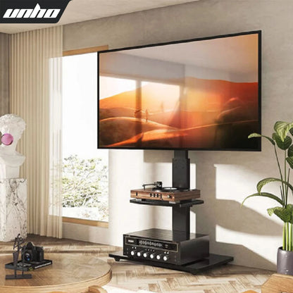 Supporto TV Pavimento Nero Acciaio Inossidabile Compatibile Fino 65'' Peso 13,5kg Capacità Massima Peso 30kg - POWER SMARTECH